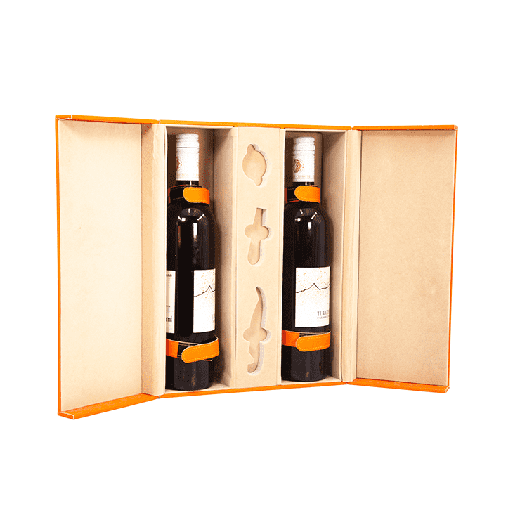 Direct factory 2 bottle solid gift Pu leather wine box with tools