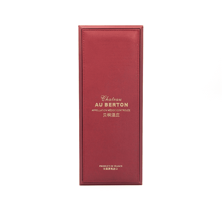 Custom 1 solid gift tool red single PU leather wine bottle case box with magnet