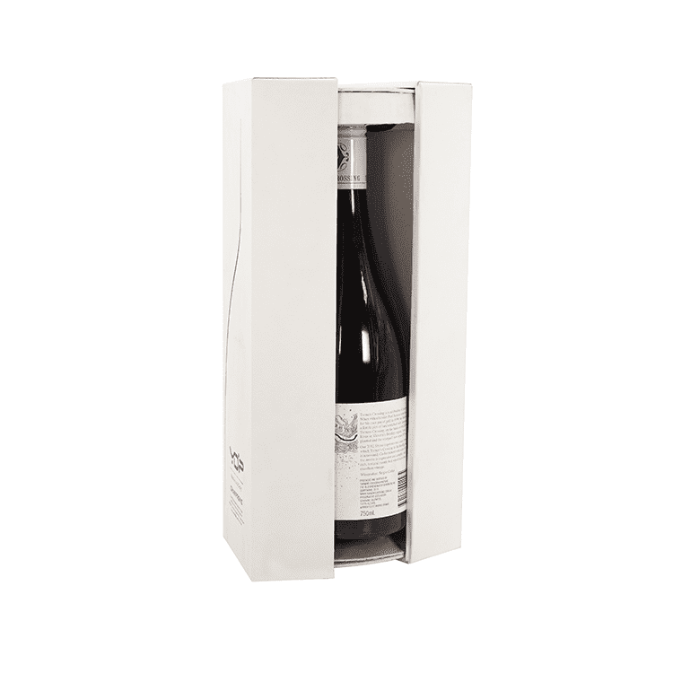 Custom craft faux carry case wine box pu leather white color for 1 bottle