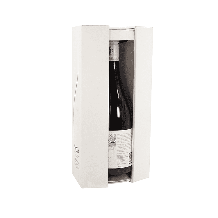 Custom Craft faux carry case wine box pu leather white for 1 bottle