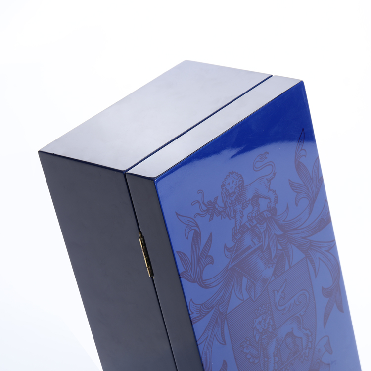 Mid-to-high-end dark blue wooden custom wine box