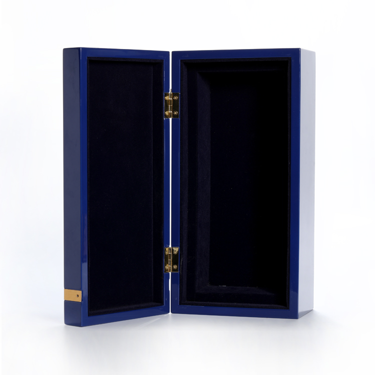 Mid-to-high-end dark blue wooden custom wine box