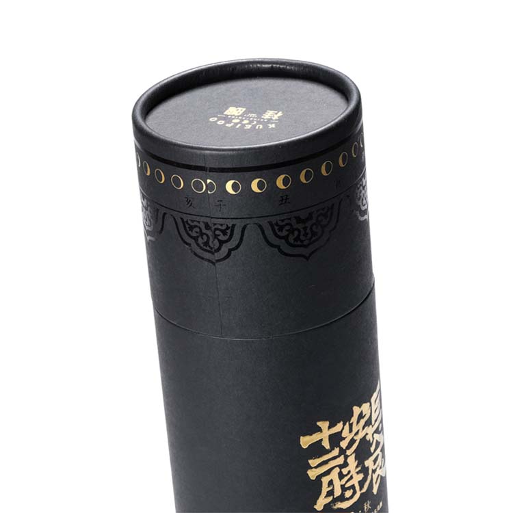 Customized logo whiskey wine bottle round tube box for wine bottle