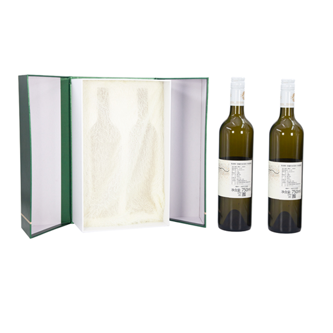 Custom luxury cardboard paper magnetic double red wine bottle gift packaging box