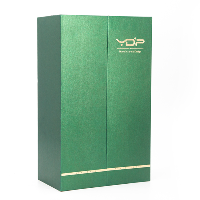 Wholesale custom luxury cardboard paper magnetic double red wine bottle gift packaging box