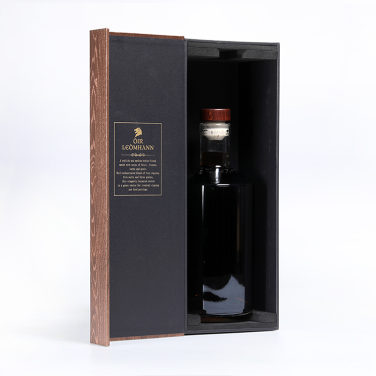 Wholesale Luxury Single bottle stitch Blue PU leather wine box accessories