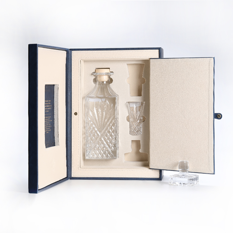 Luxury storage box leather single bottle wine box case set