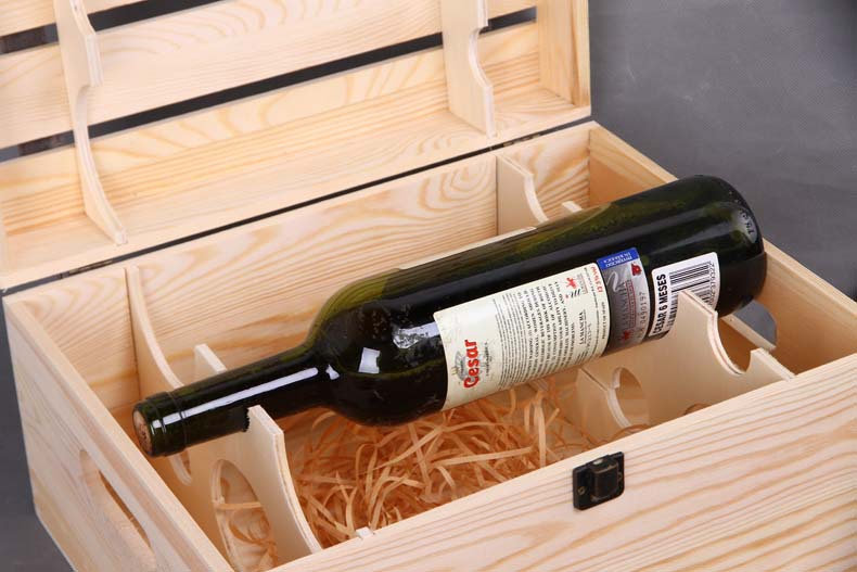 Unfinished sublimation 6 bottle wooden wine gift box packaging case