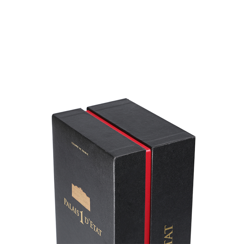 Luxury single glass cardboard paper packaging magnetic custom logo wine gift box