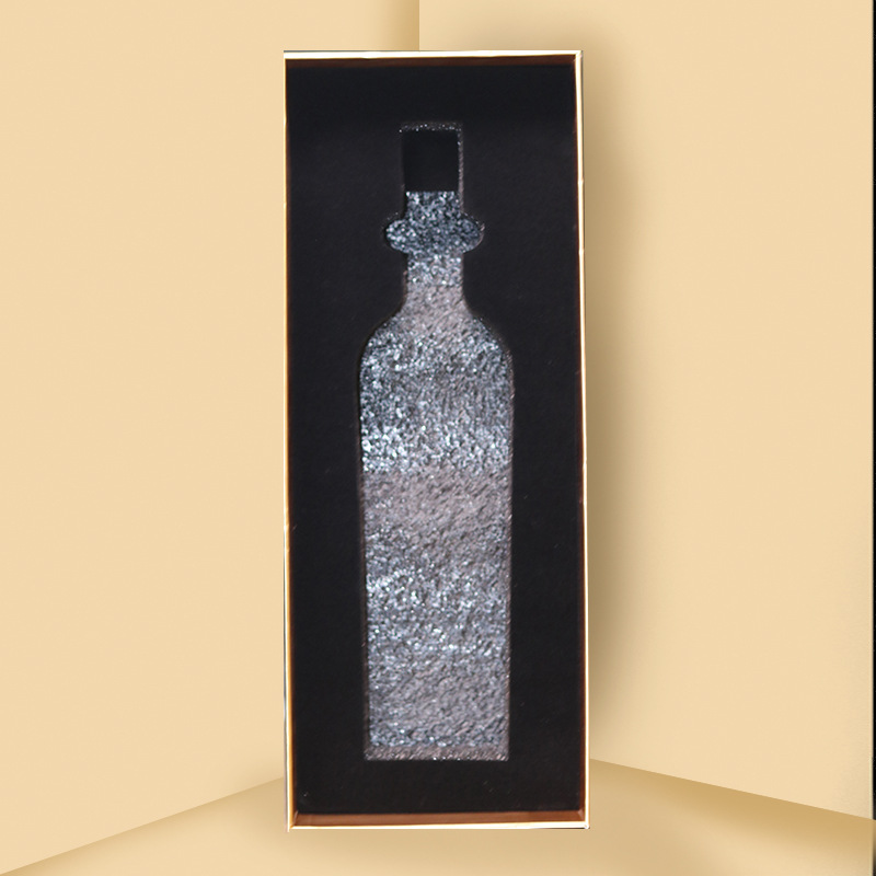Luxury champagne glass and small wine single bottle cardboard gift wine box