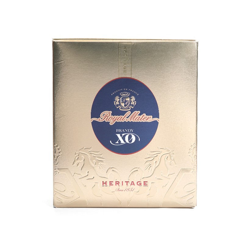 Wholesale 750ml whisky XO custom hot stamping logo metallic card paper wine box