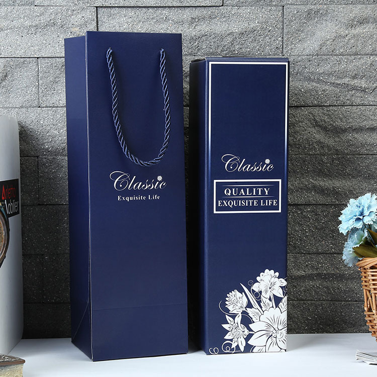 Custom Champagne Wine Case Single Double Bottles Packaging Color Corrugated Paper Folding Wine Gift Box