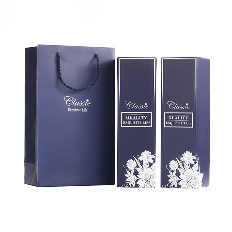Custom Champagne Wine Case Single Double Bottles Packaging Color Corrugated Paper Folding Wine Gift Box