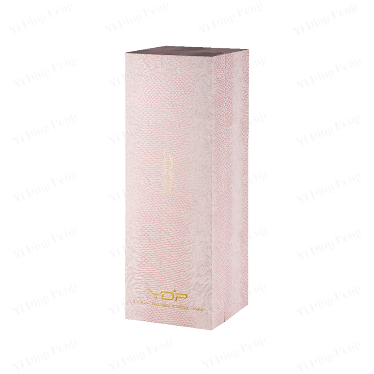 Pink High Light Leather Paper Top and Bottom Lid Champagne Red Wine Gift Box Packaging